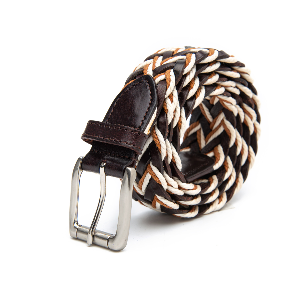 35mm wide multi-color braided belt