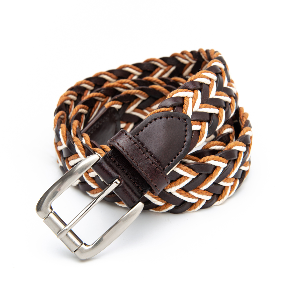 35mm wide multi-color braided belt