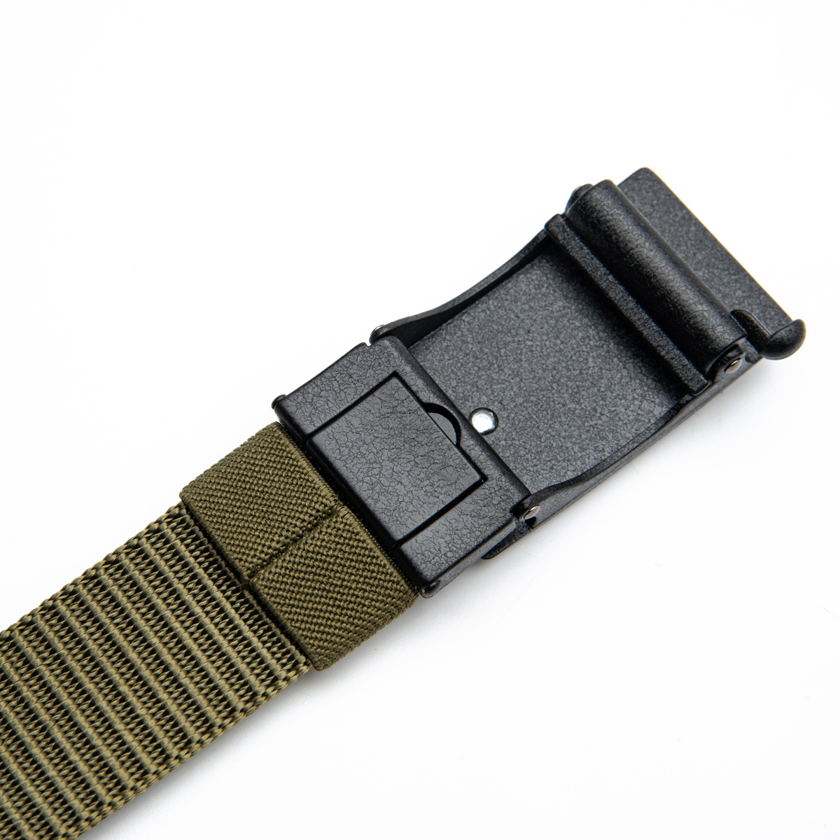 plaque buckle men's webbing belt