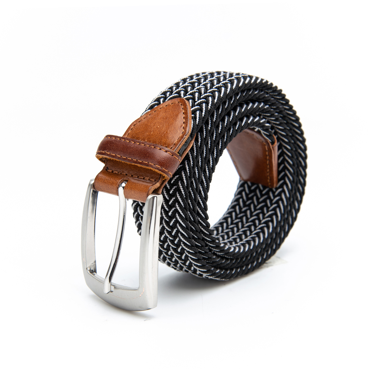 pin buckle mixed color stretch belt