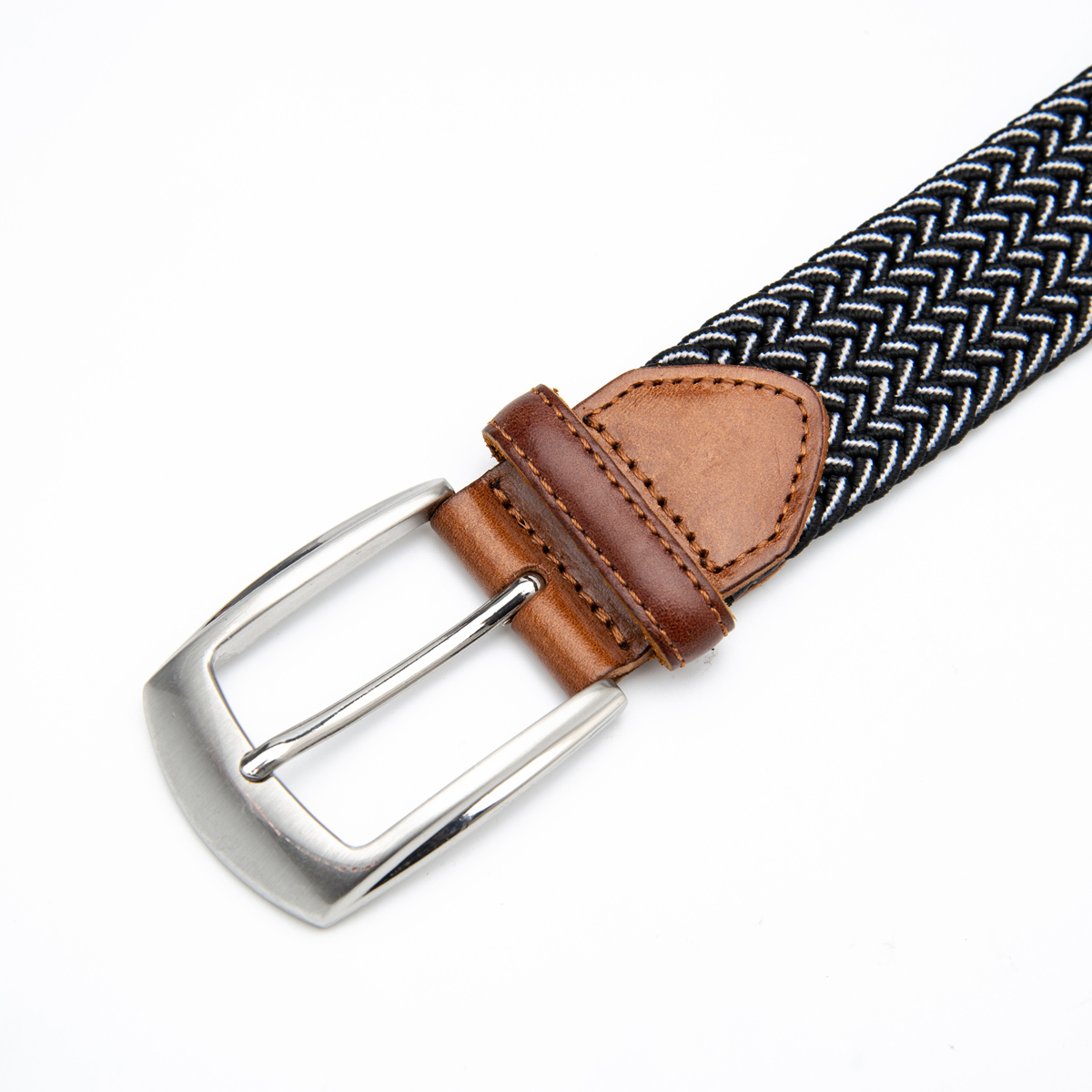 pin buckle mixed color stretch belt