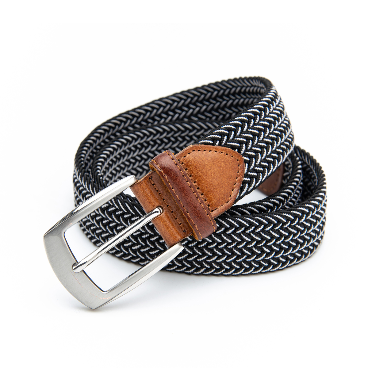 pin buckle mixed color stretch belt