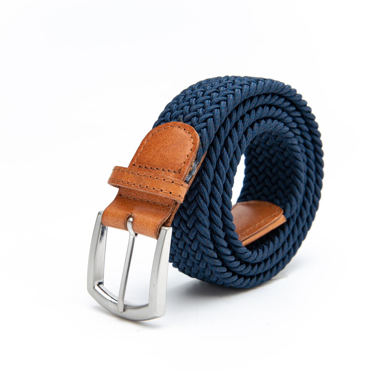 solid color blue casual wear stretch belt