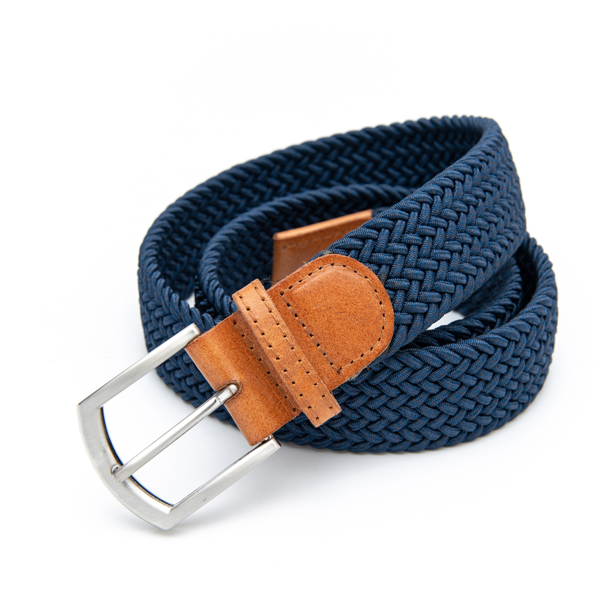 solid color blue casual wear stretch belt