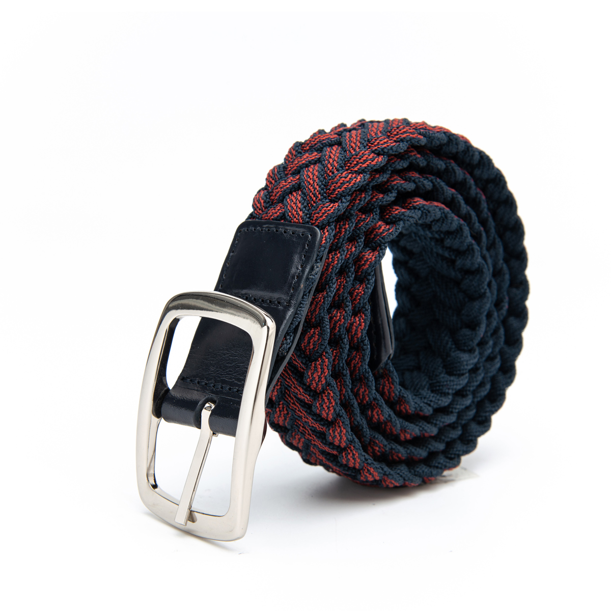 window buckle polyester knitted braided belts