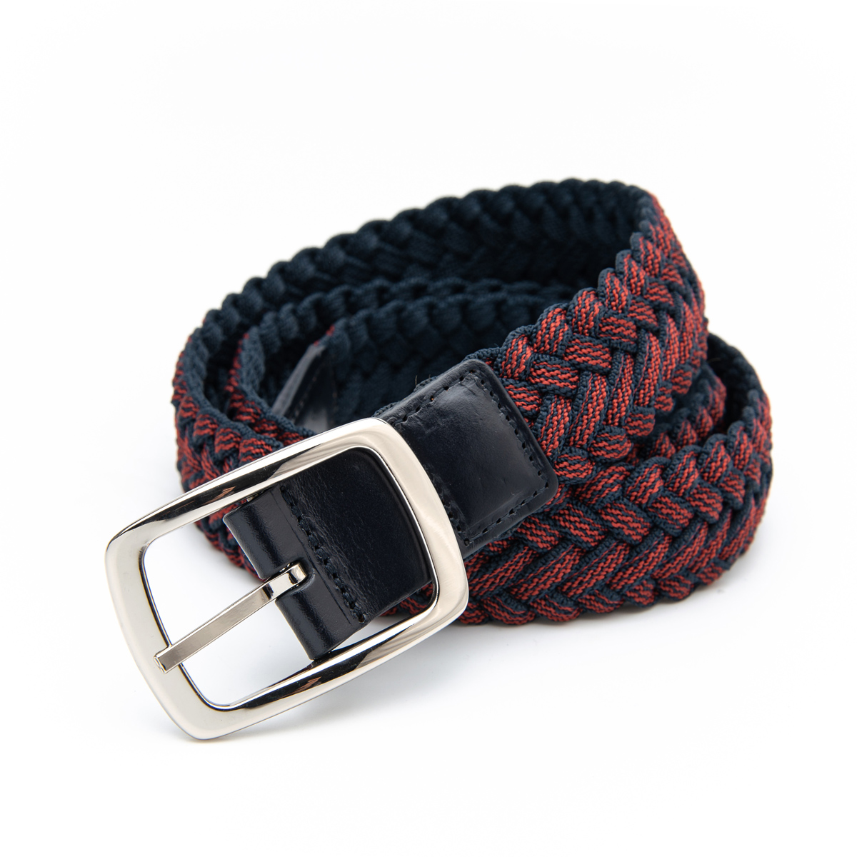 window buckle polyester knitted braided belts