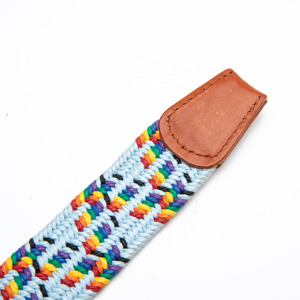 multicolor wax cord knitted plaited belt