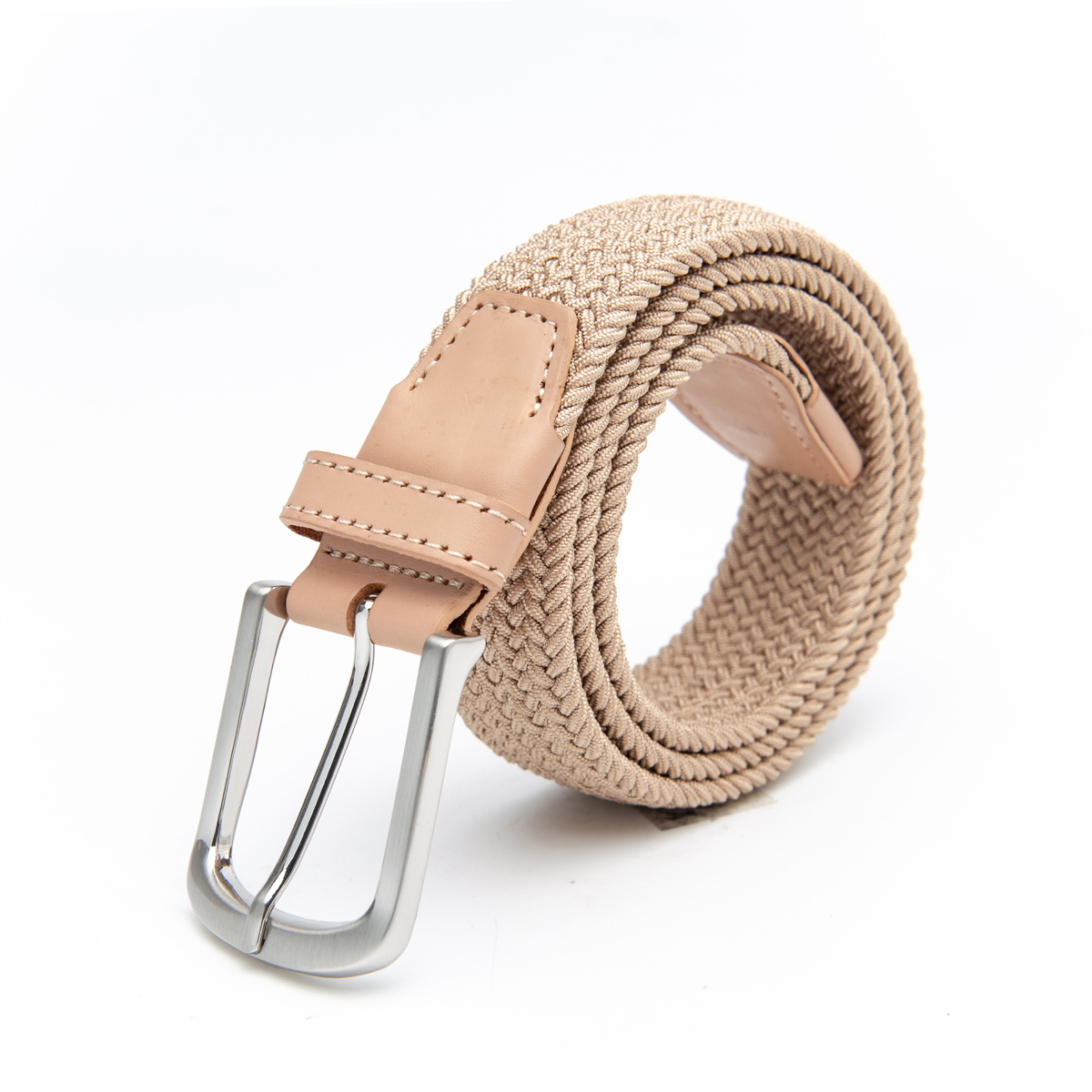 women's beige stretch elastic belt