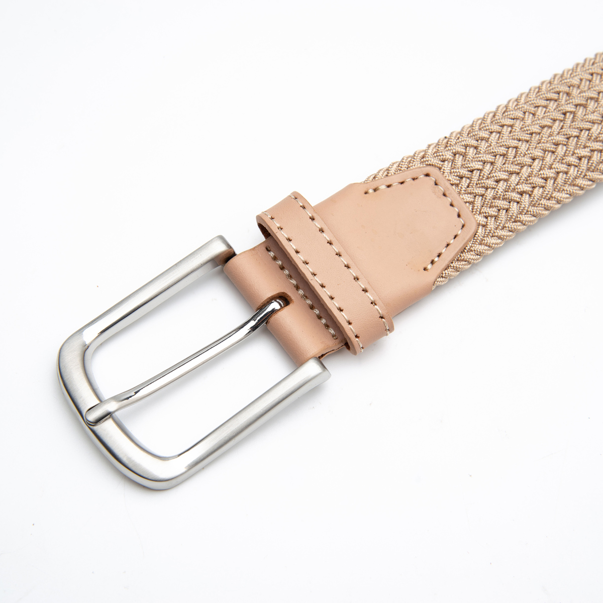 women's beige stretch elastic belt