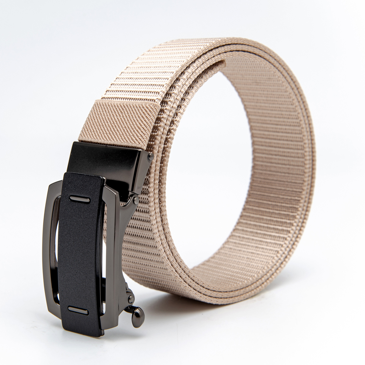 nylon webbing belt with automatic buckle