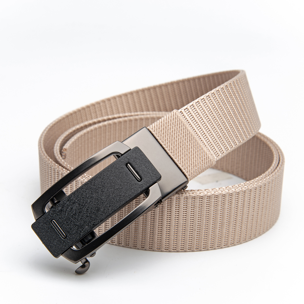 nylon webbing belt with automatic buckle