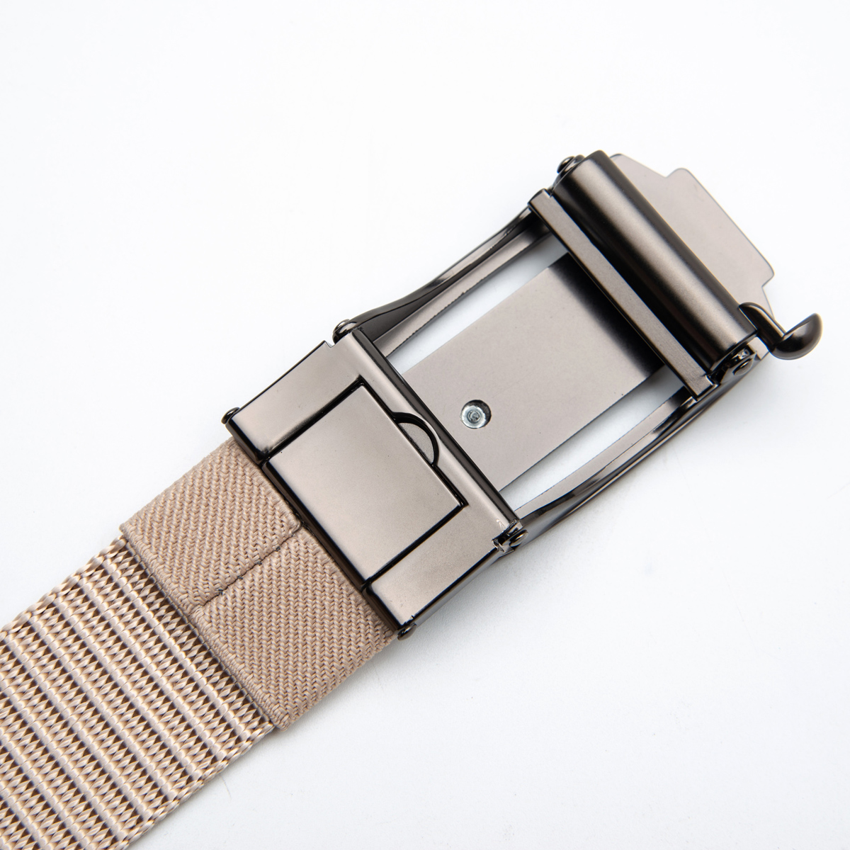 nylon webbing belt with automatic buckle