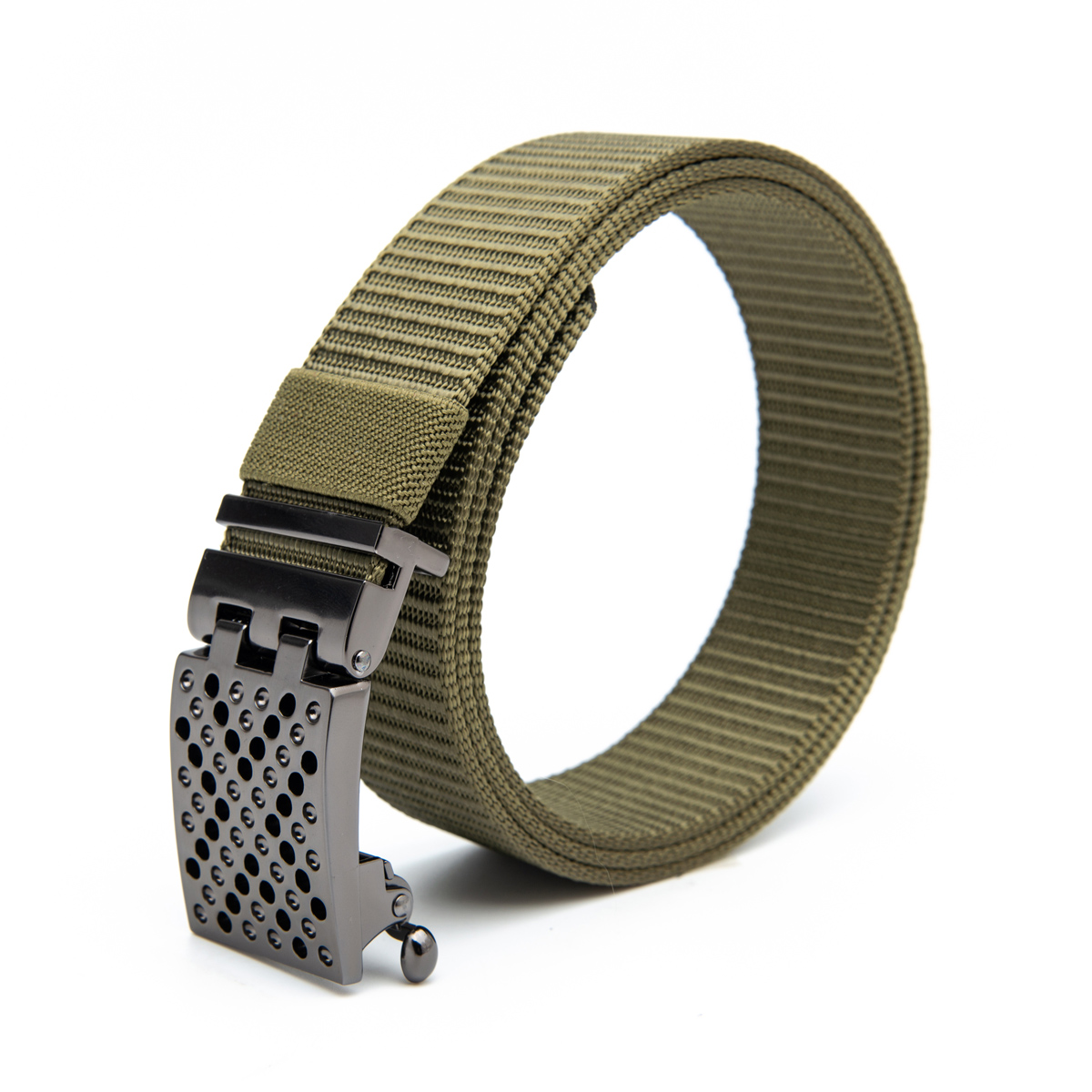 Adjustable buckle canvas belt