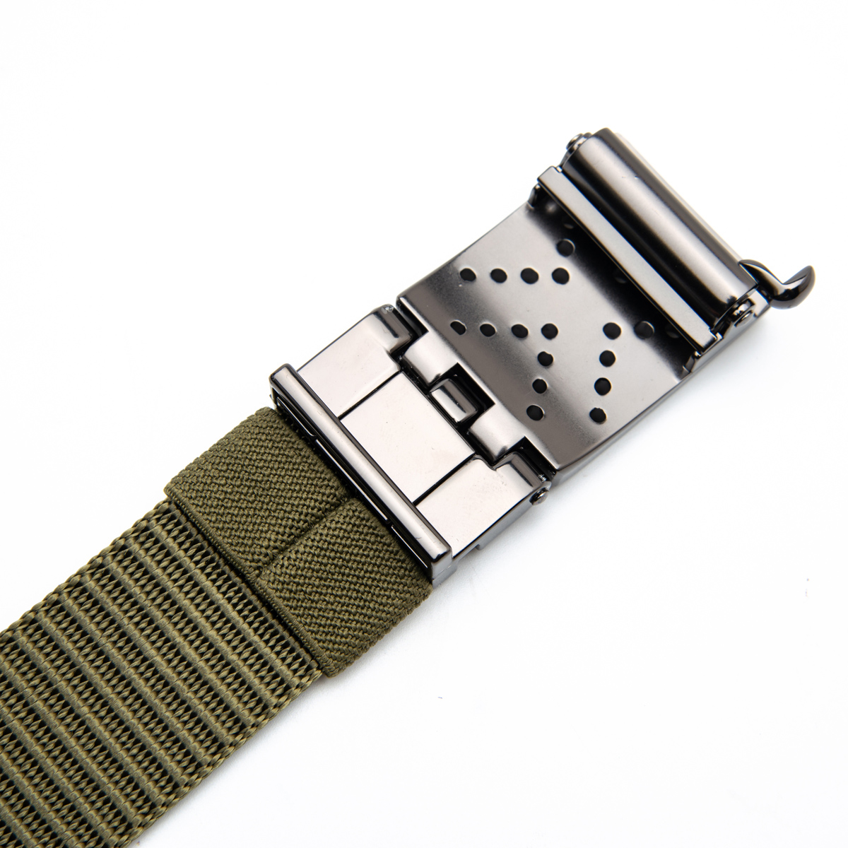 Adjustable buckle canvas belt