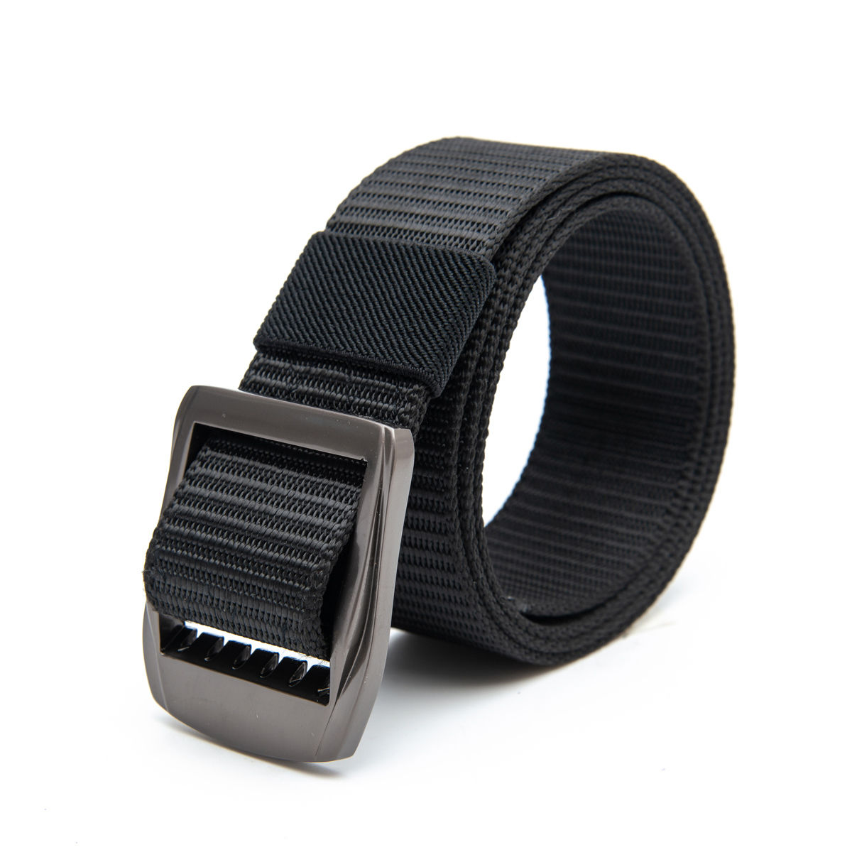 black adjustable nylon webbing belts