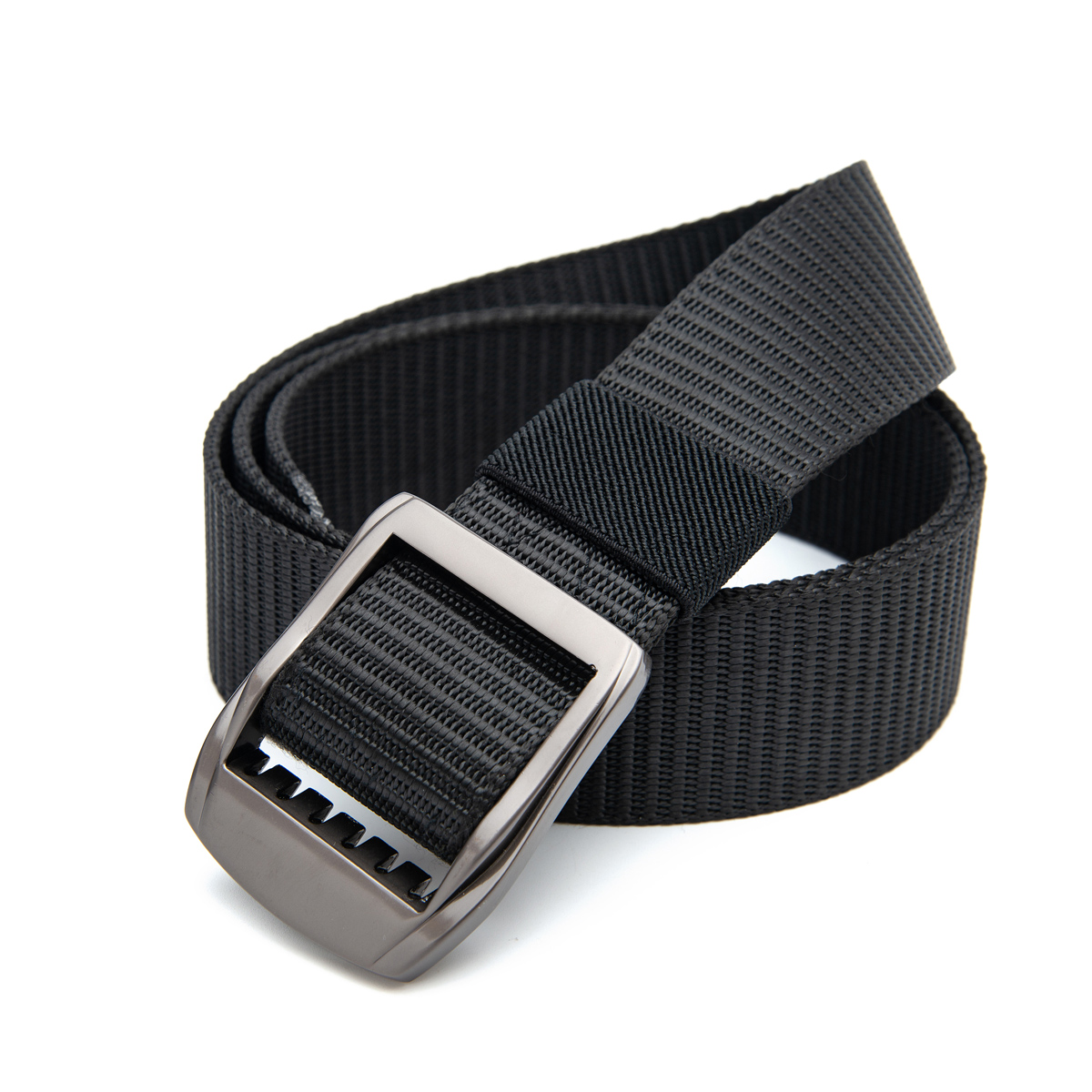 black adjustable nylon webbing belts