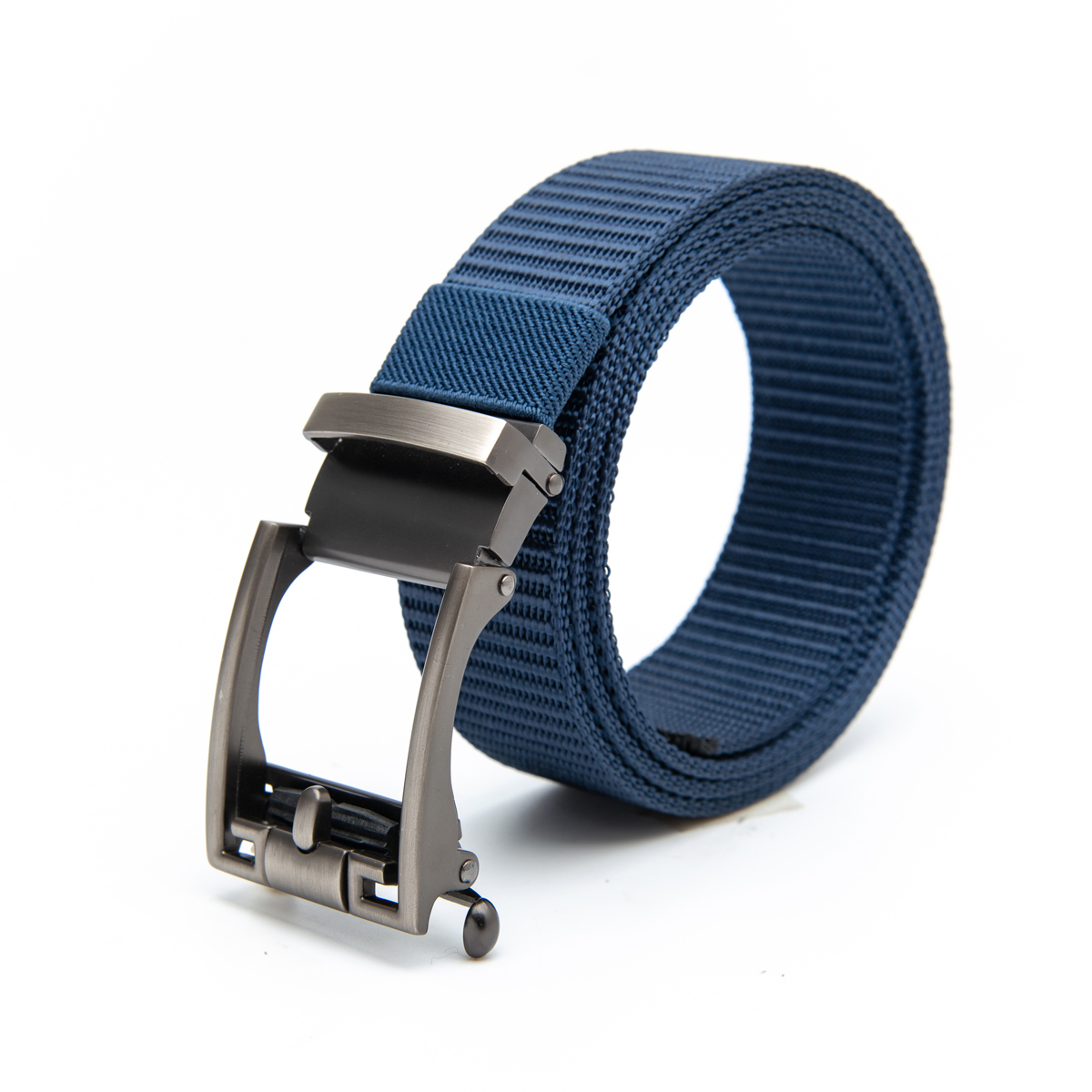 navy webbing belt with buckle