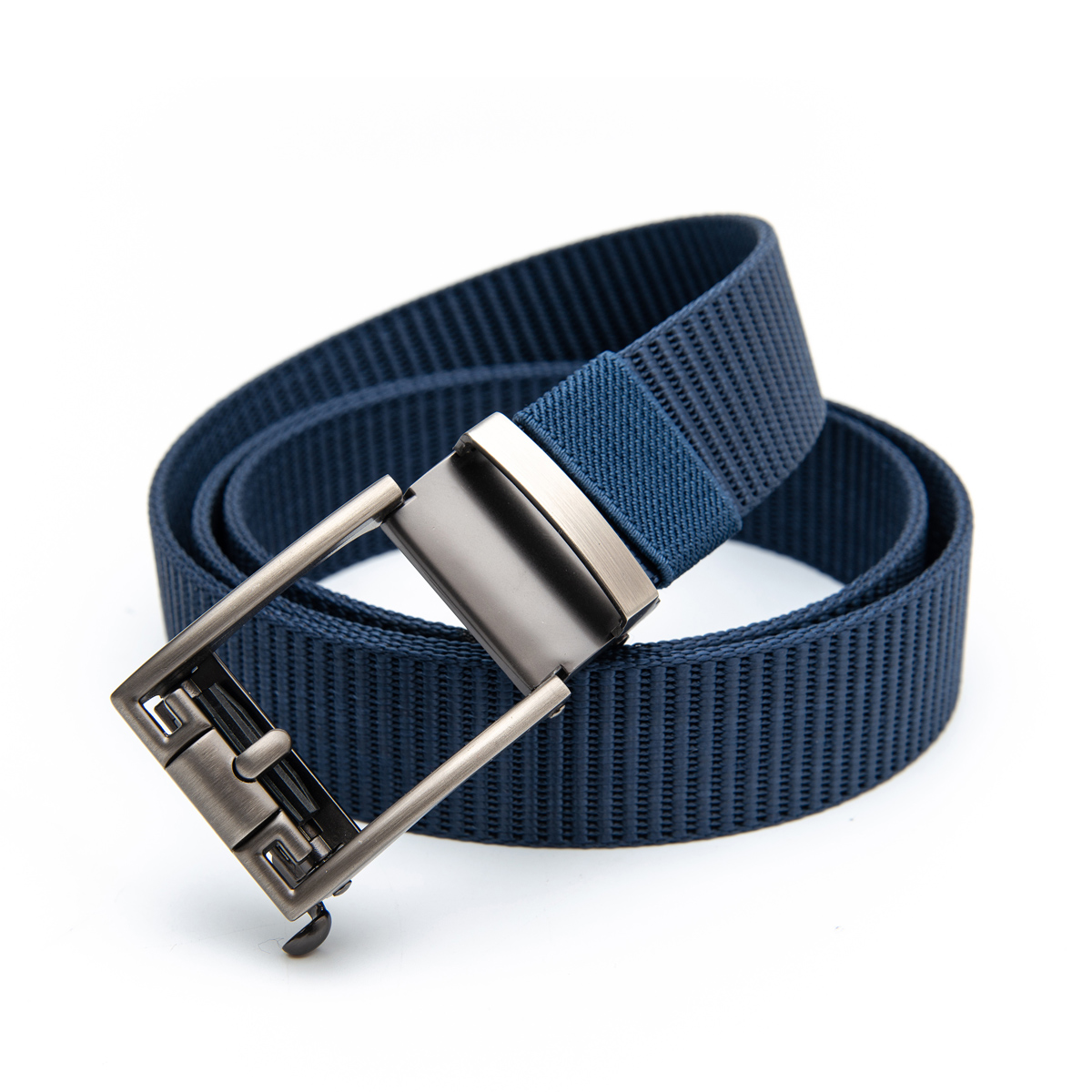 navy webbing belt with buckle