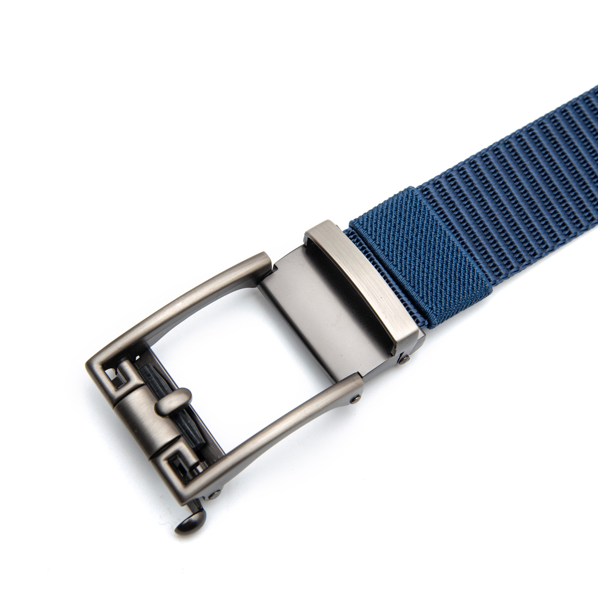 navy webbing belt with buckle